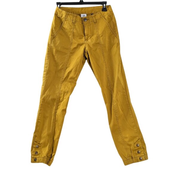 CAbi Yellow high Waisted Chinos Stretchy Ankle Slim Cargo Pant 2 - Picture 2 of 11